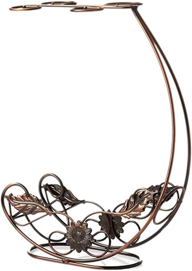 Tabletop Wine Rack Stemware Holder Holds 1 Bottle and 4 Glasses Freestanding Countertop Wine Glass Display Rack