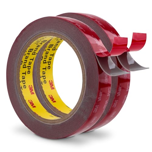 Image of 3M Double Sided Tape Heavy Duty 0.75 inch x 15.4Ft 2 Pack Grey | Foam Tape Mounting Tape Waterproof for Indoor Outdoor Home Office Car Decor