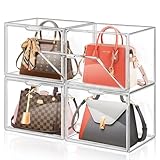 Photo Gallery giyiprpi confezione da 4 organizer in plastica per armadio, espositore trasparente per borsa e borsa, scatole impilabili con porta magnetica, per portafoglio, libri, cosmetici, giocattoli Photo Gallery giyiprpi confezione da 4 organizer in plastica per armadio, espositore trasparente per borsa e borsa, scatole impilabili con porta magnetica, per portafoglio, libri, cosmetici, giocattoli