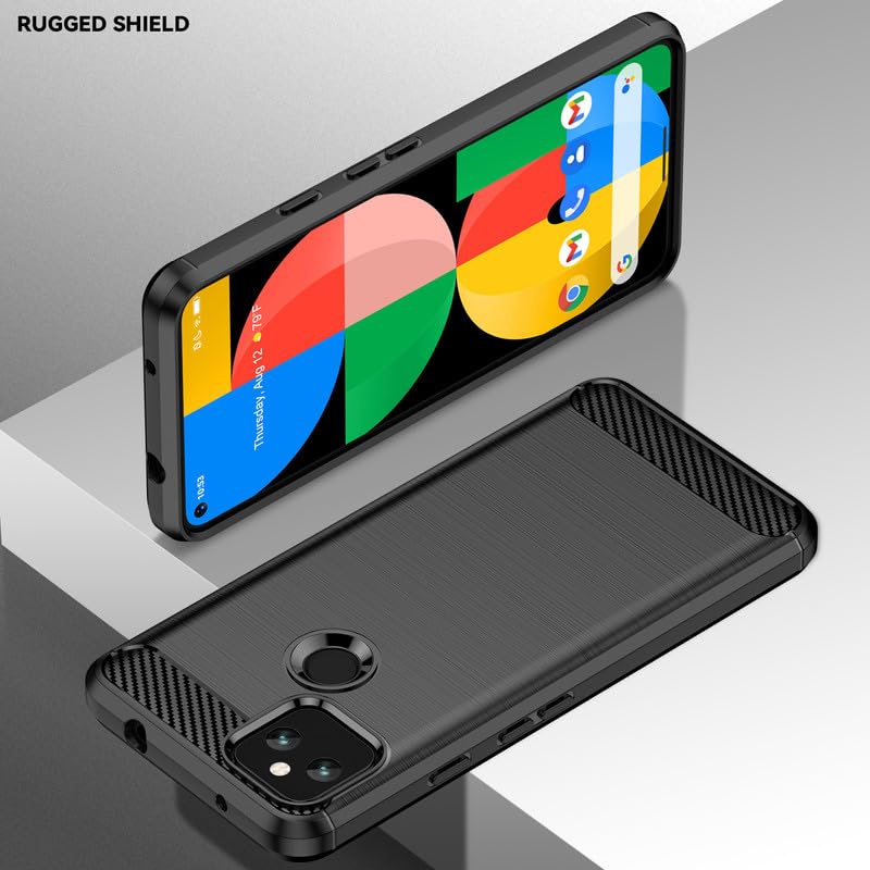 Image of Hybrid Carbon Fiber Back Case for Google Pixel 5 (Black)