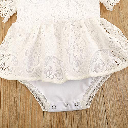 Newborn Infant Baby Girl Lace Princess Romper Tutu Dress Embroidered Short Sleeve Bodysuit Jumpsuit Summer Clothes (Beige, 0-3 Months) #TOP5
