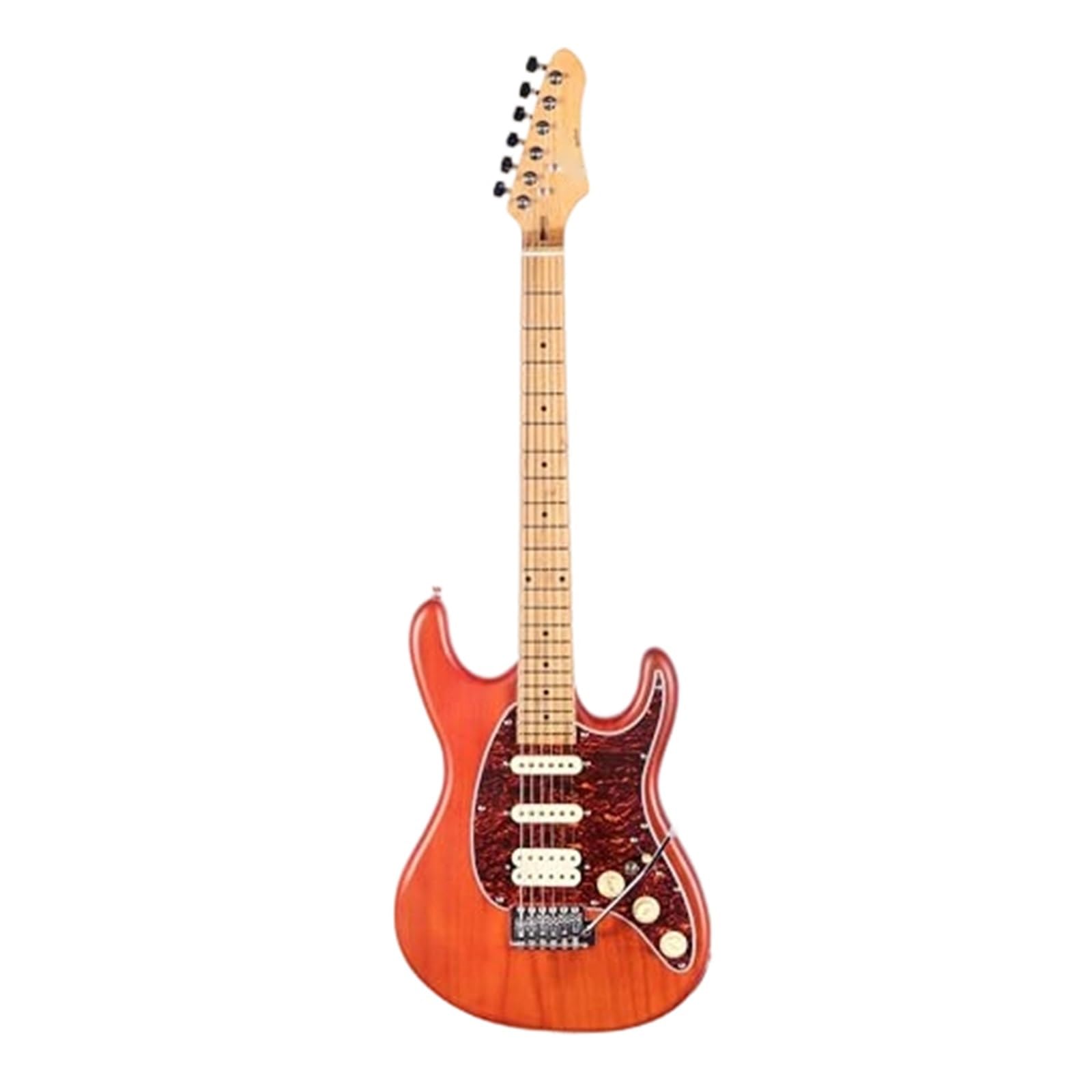 Standard Gitara Elektryczna Profesjonalna Gitara Elektryczna Z Solidnym Korpusem Nowoczesna Regulowana Gitara Mostkowa Z Drewna Klonowego SSH 7 Strun(Red)
