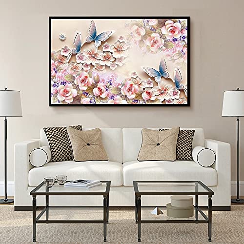 Broderie diamond painting complet avec strass en cristal brillant pour art mural 40x80cm