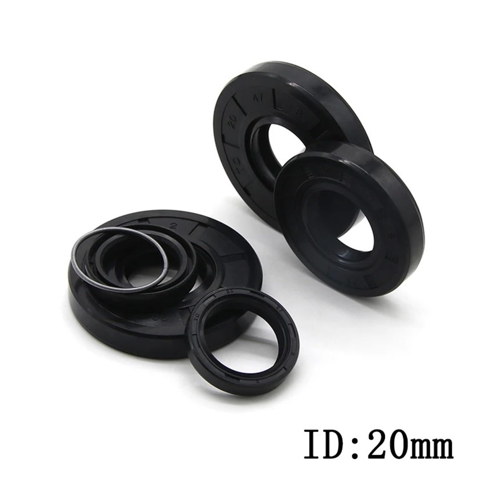 Juntas de Aceite para Ejes, Sello de Aceite ID de 20mm, Caucho de nitrilo de Doble Labio TC-20, 20x(27-52) x(5-12) mm, Paquete de 2 o 5(5pcs,20x50x10mm)