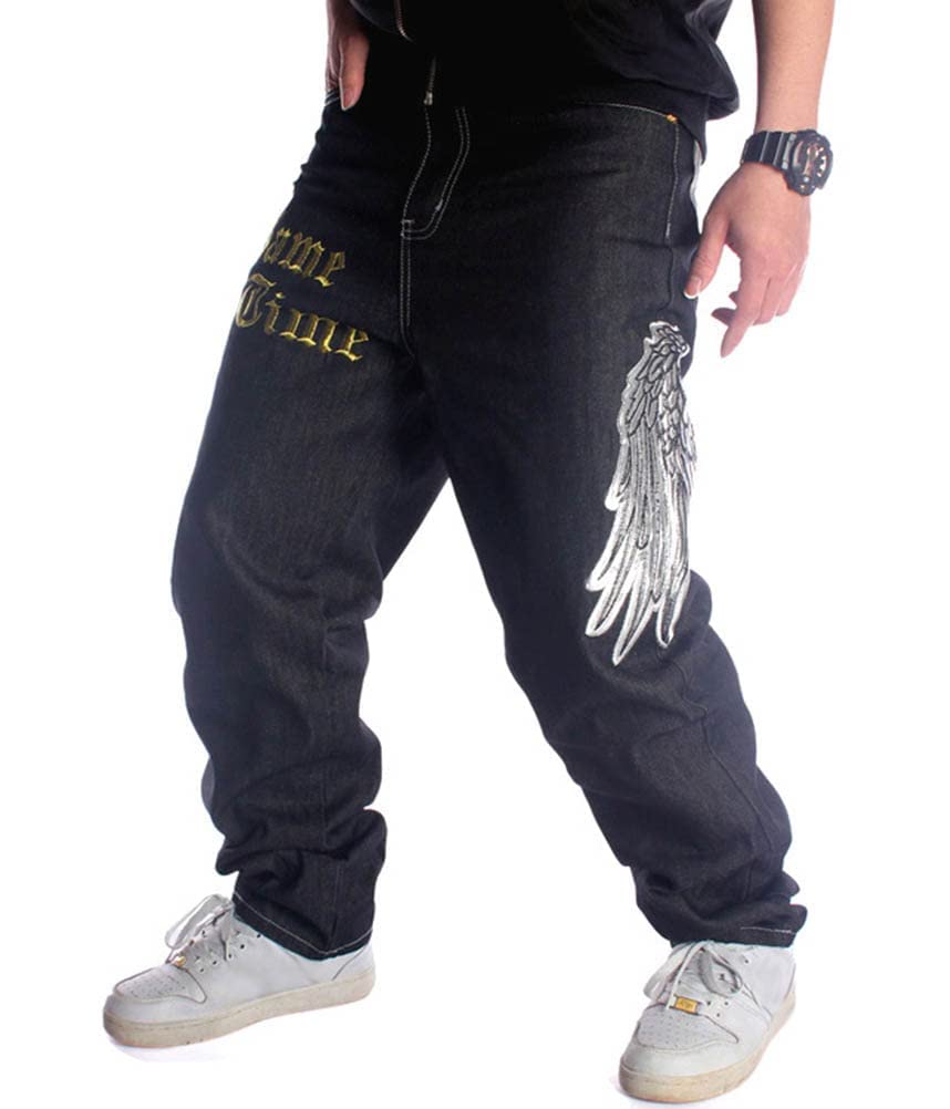 Onsoyours Vaqueros Holgados Estilo Hip Hop Grafiti De época Pantalones Estampados Bordados Hip Hop Street Dance Pantalones