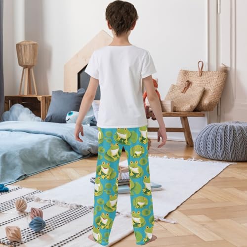 Boy's Pants Frog Big Eye Jogger Pants Elastic Waist Long Bottoms Trousers with Pockets 6-14 Years3
