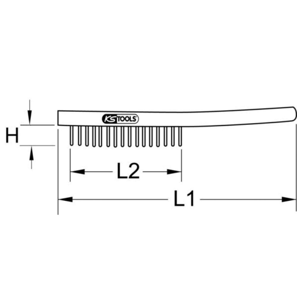 KS Tools 963.9584 BRONZEplus Spazzola manuale, filo ondulato in lega tin-bronze, 3 file