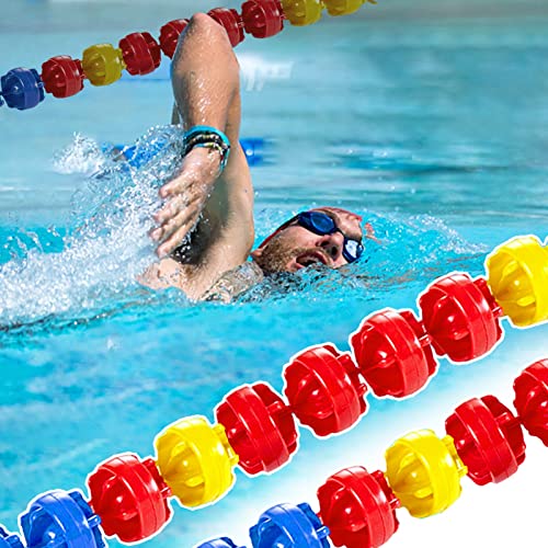 Indoor Pool Safety Divider Rope & Float Kits, Anti-UV/Anti-Scratch Swimming Pool Floating Cordon with Buoy, 1/2/3/4/5/6/7/8/9/10m Long (Color : Steel Wire Rope Style, Size : 9m/29.5ft)