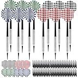 SUPERWSLING Set di 12 freccette con punta in plastica, frecce morbide con 24 tavole extra vola, 100 frecce intercambiabili, fusti in plastica stabili e flessibili