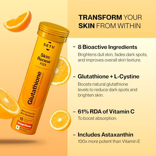 skin renew glutathione Price History of Setu Tablets for Glowing Skin | 60 Effervescent Tablets with 500mg L-Glutathione & Vitamin C Strength:10mg / 10mg Buy ZEELAB PHARMACY Pack كريم واقي شمس للوجه
