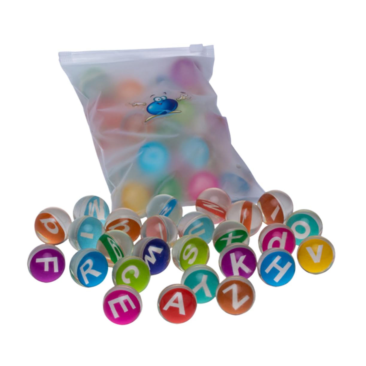 FELTECHELECTR 1Set Letters Rubber Jumping Ball Funny Bouncy Balls for Lettered Rubber Balls for Playtime and Outdoor Fun for Parties and Games