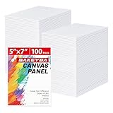 BAKEYBA 100 Pack 5x7 Inch Small Painting Canvas Boards for Kids Blank Canvas Panels White 100% Cotton for Acrylics Oil Watercolor Tempera Paints Art Class Supplies