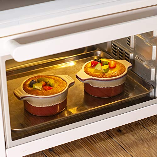 LOVECASA 4-delige muffins vormpjes set met deksel, mini schaaltjes voor soufflé, crème brulee, ovens, fondants, desserts, 10 x 10 x 5,2 cm, 200 ml - Image 5