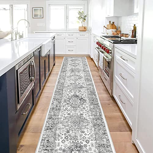 Pauwer Boho Hallway Runner Rug 2x10 Washable Entryway Area Rugs Non Slip Farmhouse Vintage Floor Mat Carpet Runner for Hallways Laundry Room Kitchen Bathroom Bedroom