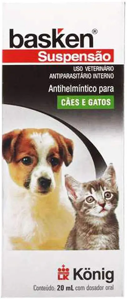 Basken Suspensão 20 ml - Antiparasitário suspensão para cães e gatos a partir de 15 dias de vida