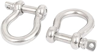 Aexit M10 Stainless Fall Protection Steel D Ring Bow Shackle U Lock Survival Chain Restraint Ropes & Lanyards 2 Pcs