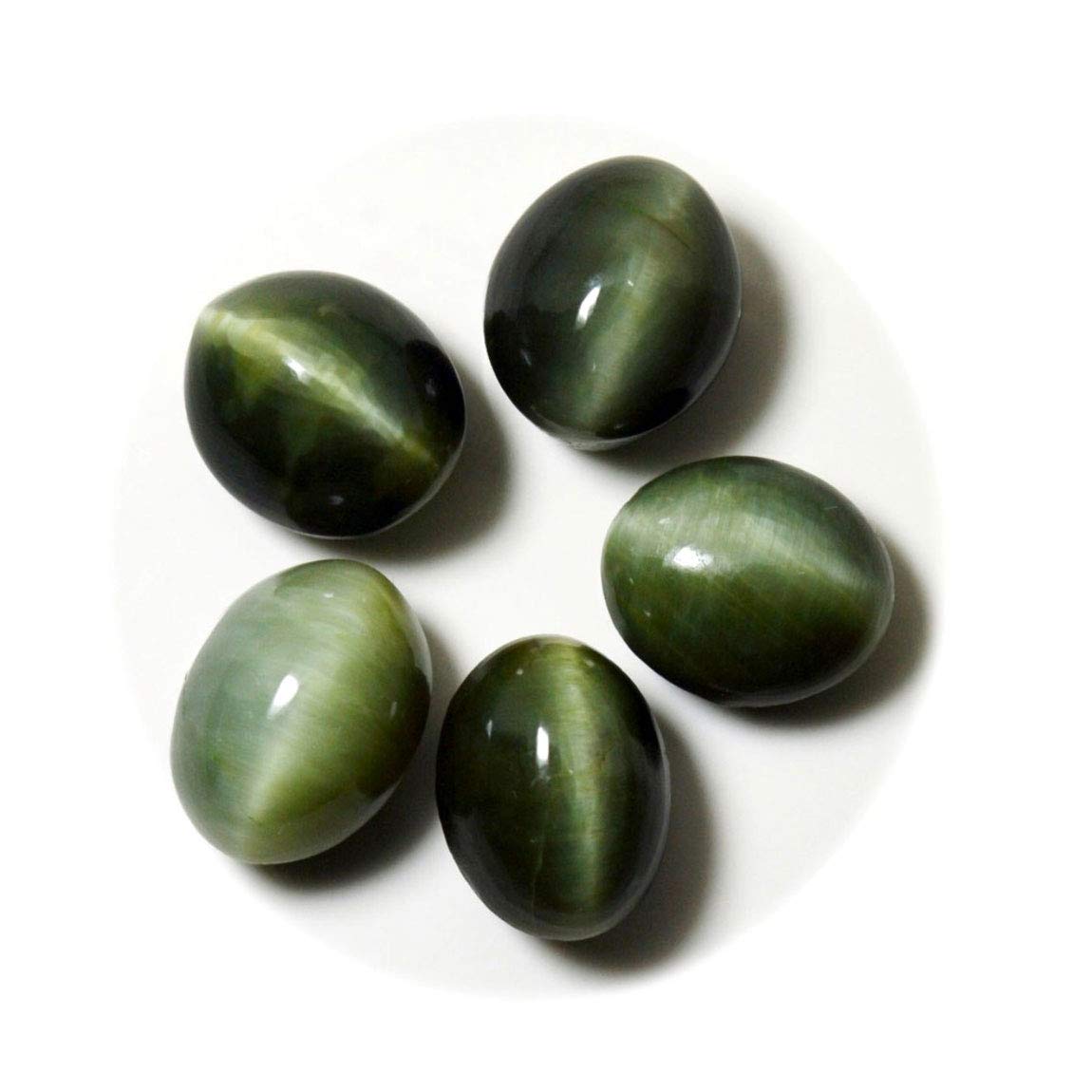 14X12 MM Tamaño 5 pcs Natural Cat's Eye Lot Oval Cabochon piedras preciosas sueltas para la fabricación de joyas