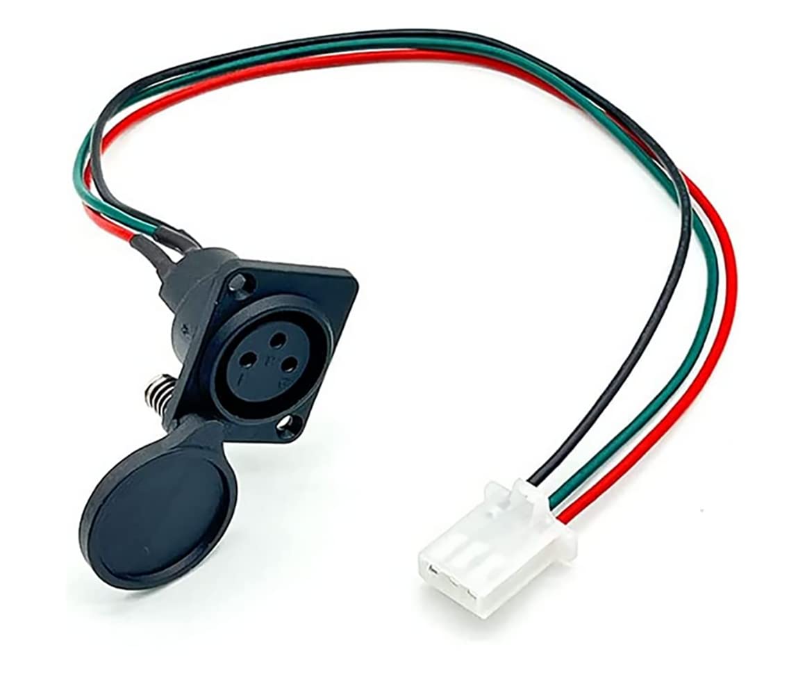 Felixstory Electric Scooter Charger Hoverboard Charging Port Standard 3-Prong Connecter Hovertrax Charger Replacement with Cover Fit for XLR Terminal