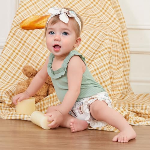 Engofs Newborn Baby Girl Summer Clothes Boho Infant Sleeveless Romper Bodysuit Shorts Headband 3Pcs Outfits4