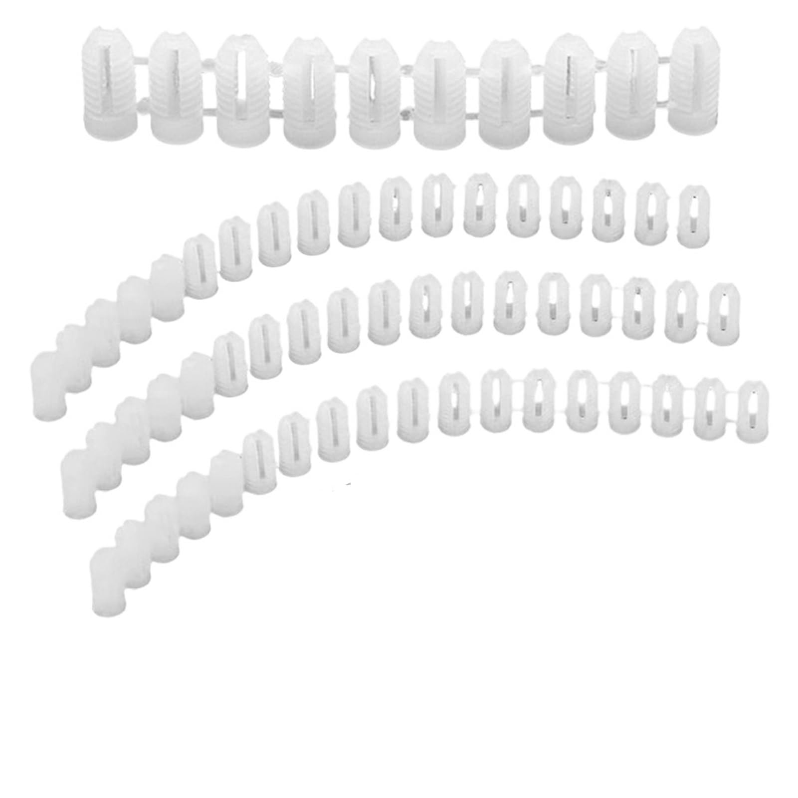 Hinge Expansion Plug 60pcs M4 Ribbed Plastic Anchor Wall Expansion Pipe Tube Wall Plugs for Furniture Repair(Size5)
