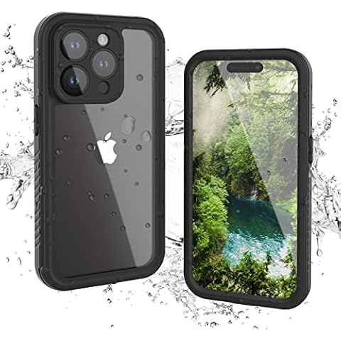 Waterproof Case for iPhone 14 Pro, Full Sealed IP68 Dustproof Shockproof Heavy Duty Protection Cover with Built-in Screen Protector for iPhone 14 Pro 6.1 inch 2022 (Black) Cover