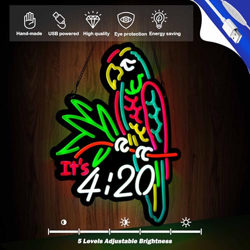 Image of 17x13 Inch Parrot Neon Signs Art Wall Lights for Beer Bar Club Bedroom Hotel Pub Cafe Wedding Birthday Party Gifts