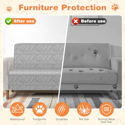 Omtofo wasserdichte HundedeckeHunde(100×75cm), Hundedecke für Unterwegs, Flauschig und Weich Hundedecken, Waschbar Schutzdecke für Sofa, wasserdichte Decke für Grosse Hunde und Mittelgroße Hunde
