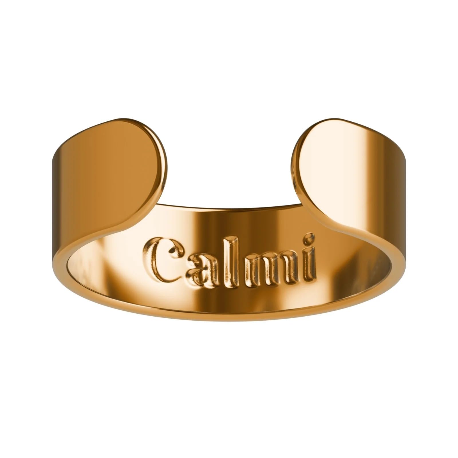 CALMI - Magnetic Wellness Ring 18K Gold Plated with Adjustable Stainless Steel Design | Wearable Magnetic Field Accessory for General Wellbeing | Unisex (Gold)