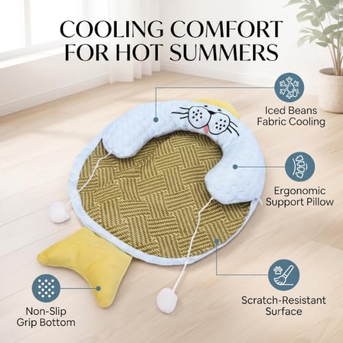 Almohadilla para dormir para perros con almohada y fondo antideslizante para verano 7