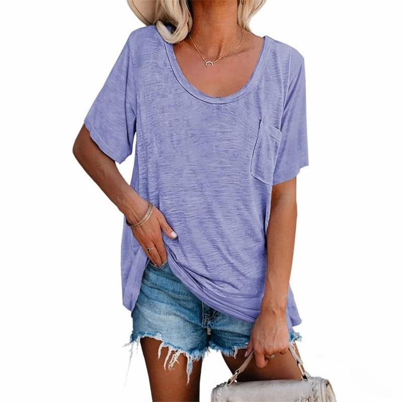 T-shirt bleu pour femme Cicy Bell anti-déformation taille M doux