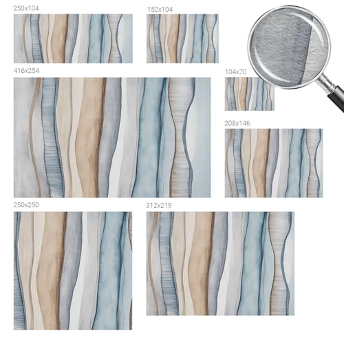 Rayures abstraites sur papier intissé 250x250 pour chambre moderne - 6