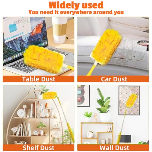 Image of 20-Pack Duster Refills Compatible for Swiffer Duster, 360 Heavy Duty Duster Refills with 1 Extended Handle 3FT +1 Short Handle, Multi-Surface Cleaning Kit for Blinds Bookshelf Furniture Ceiling Fans