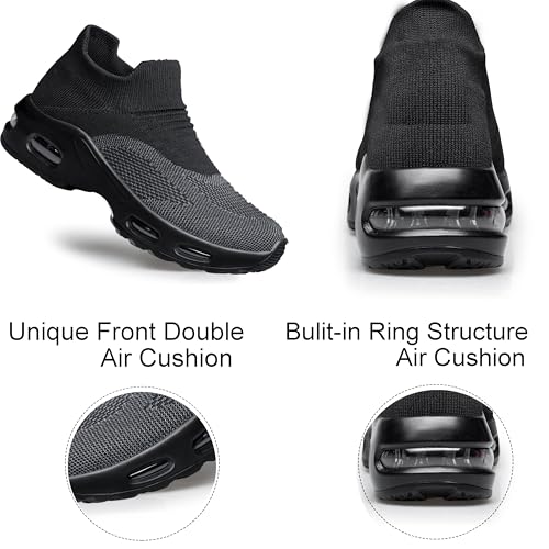 Image of YHOON Women's Slip-On Walking Shoes Sock Shoes Women Mesh Athletic Sneakers Nurse & Work Shoes