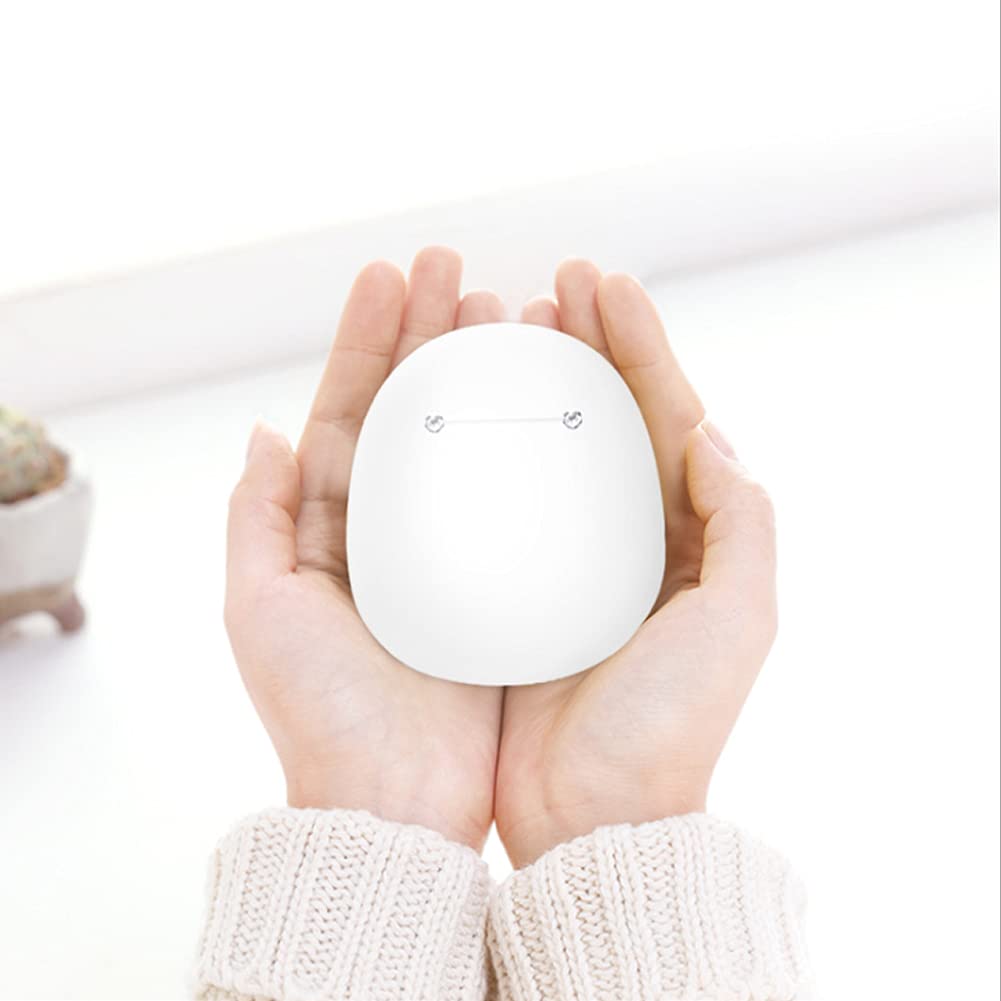 Mini Calentador de Manos USB portátil, Calentador de Manos eléctrico antiexplosión para Uso en el hogar y la Oficina, Material ABS Blanco Rosa 4000mAh