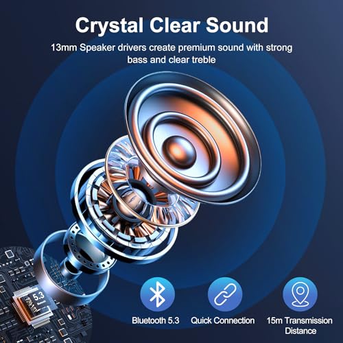 Blackview Wireless Earbuds in Ear Headphones Wireless Bluetooth 5.3, TWS Ear Buds Built-in Mic Sports Noise Canceling Earbuds IPX7 Waterproof,56H Playtime LED Power Display for Android/iOS Phone - Image 6