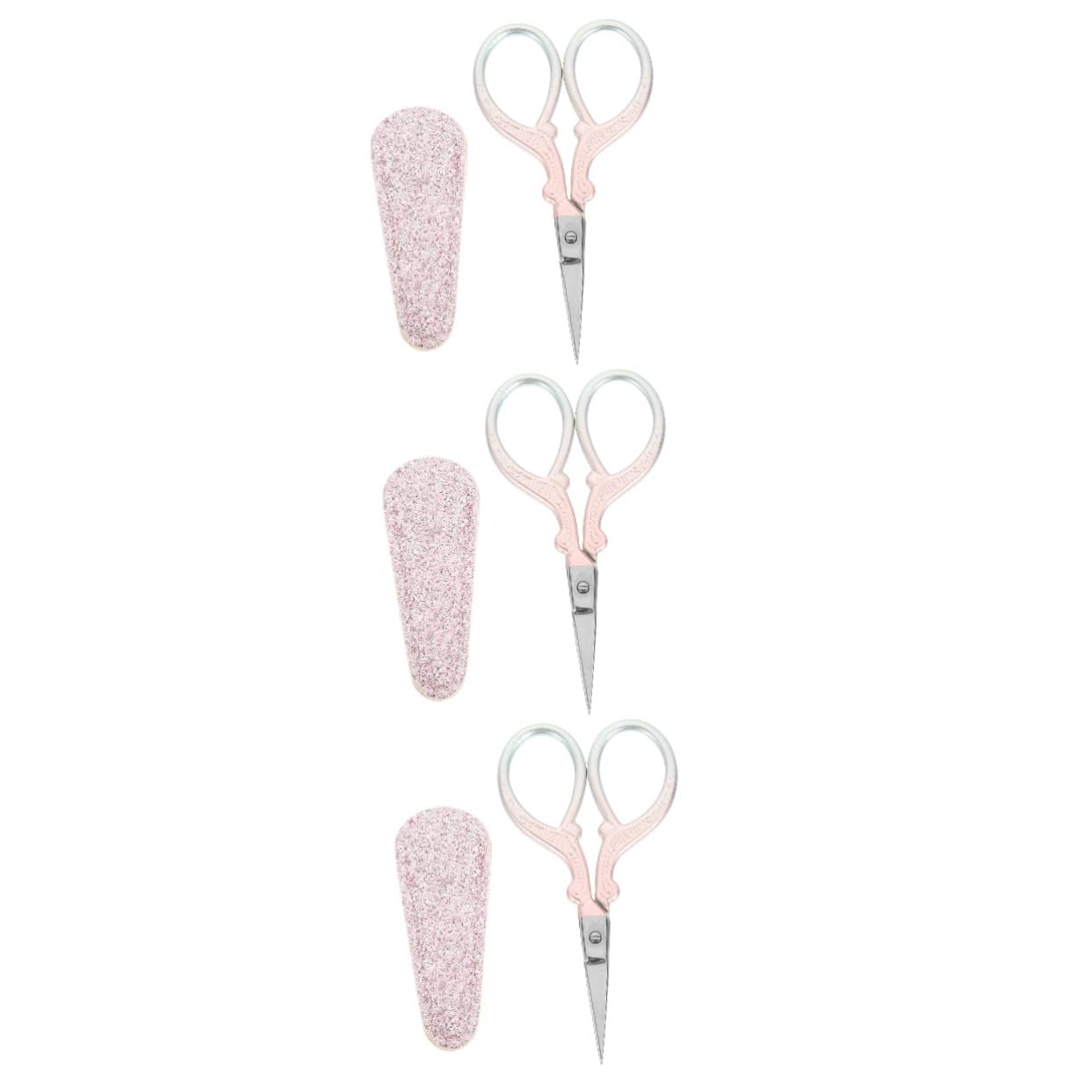 Ciseaux de couture en acier inoxydable lot de 3 pièces compacts avec étui SEWACC