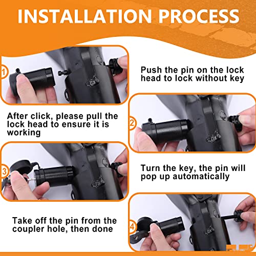 Meta Hardware Trailer Coupler Lock 1/4" Dia, Trailer Tongue Lock With 2-1/2 Inch Span Fits Latch-Type Coupler, Solid Coupler Lock With Keys For Towing Boat Truck Rv Car Trailer… #TOP5