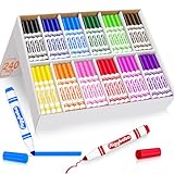 Aigybobo 240 Count Washable Markers Bulk, 12 Assorted Colors, Broad Line Conical Tip Coloring Markers for Kids, Markers Bulk Pack for Classroom, School Art Supplies & Back to School Supplies