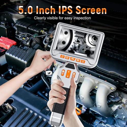 Hiacinto 360° Elektrisch Drehbar Endoskopkamera, 6mm Ultradünn Endoskopkamera Beweglicher Kopf,...