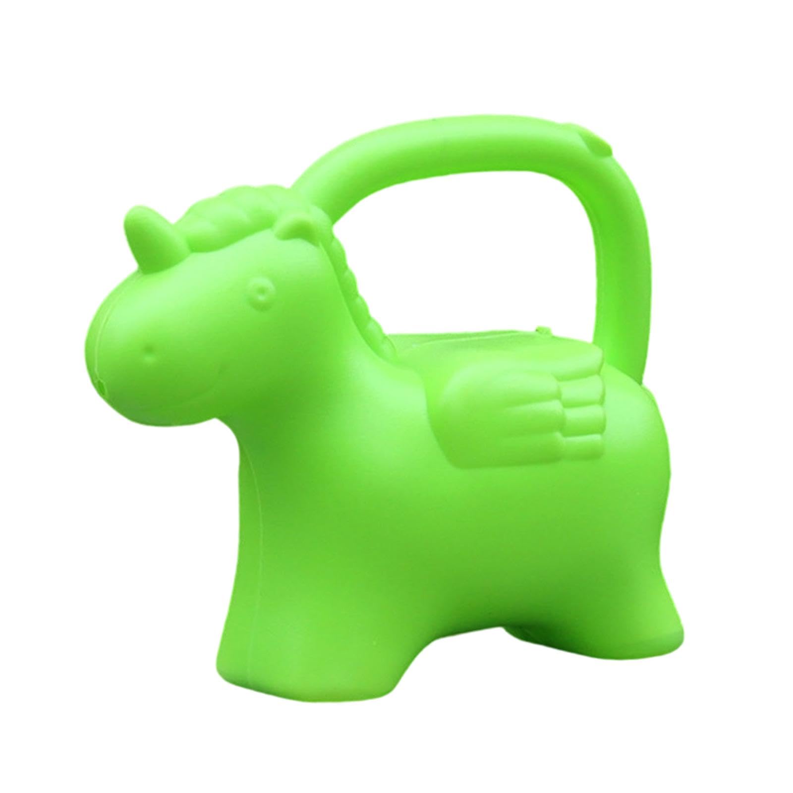 Fenteer Children Animal Shaped Watering Can Water Sprayer 1.5L Garden Water Can Watering Pot for Flowers House Plants Lawns, Green Pony — image 1