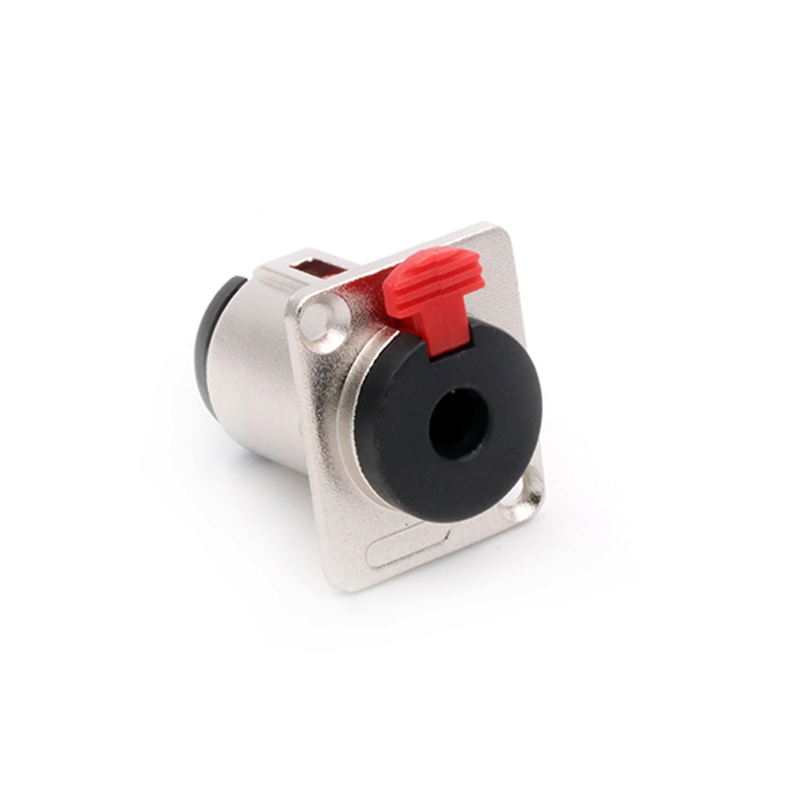 4 szt./partia 6,35 mm Jack 1/4 cala Stereo TRS żeńskie gniazdo jack 2-otworowe mocowanie panelowe mikrofon audio mikrofon mikrofon zacisk kabla mikrofonowego obudowa (czarny x 4)