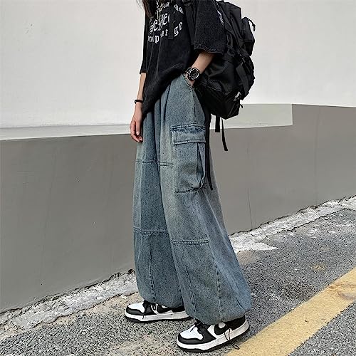 Y2K Baggy Jeans Fairy Grunge Lantern Fit Trousers Harajuku Emo Workwear Denim Trousers Acubi Wide Leg Streetwear2