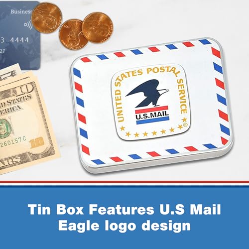 USPS U.S Mail Eagle Logo Bifold Wallet, Slim Wallet in Decorative Tin Case, Multi4
