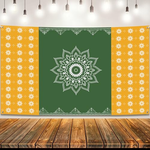 Image of KatchOn, Xtralarge Indian Traditional Backdrop - 7.5X5 Feet | Maha Shivaratri Backdrop | Indian Photo Backdrop for Haldi, Wedding, House Warming, Ugadi, Rama Navami | Annaprasana Decoration Backdrop
