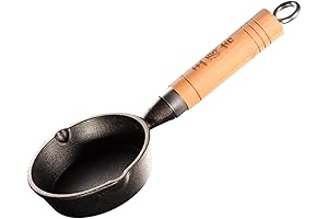 WANGYUANJI Melting Pot Cast Iron Tadka Pan,5.11 inch Cast Iron Cookware