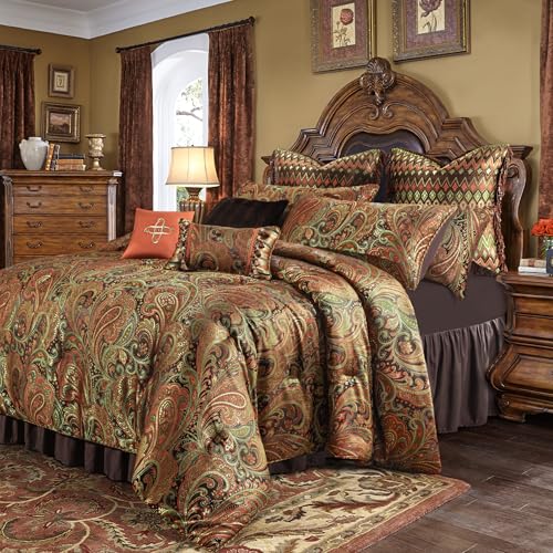 Loom and Mill 9-Piece Jacquard Comforter Sets King, Classic Paisley