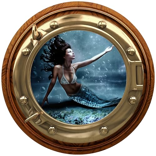 Vinilo Decorativo Porthole Mermaid 18" x 18"