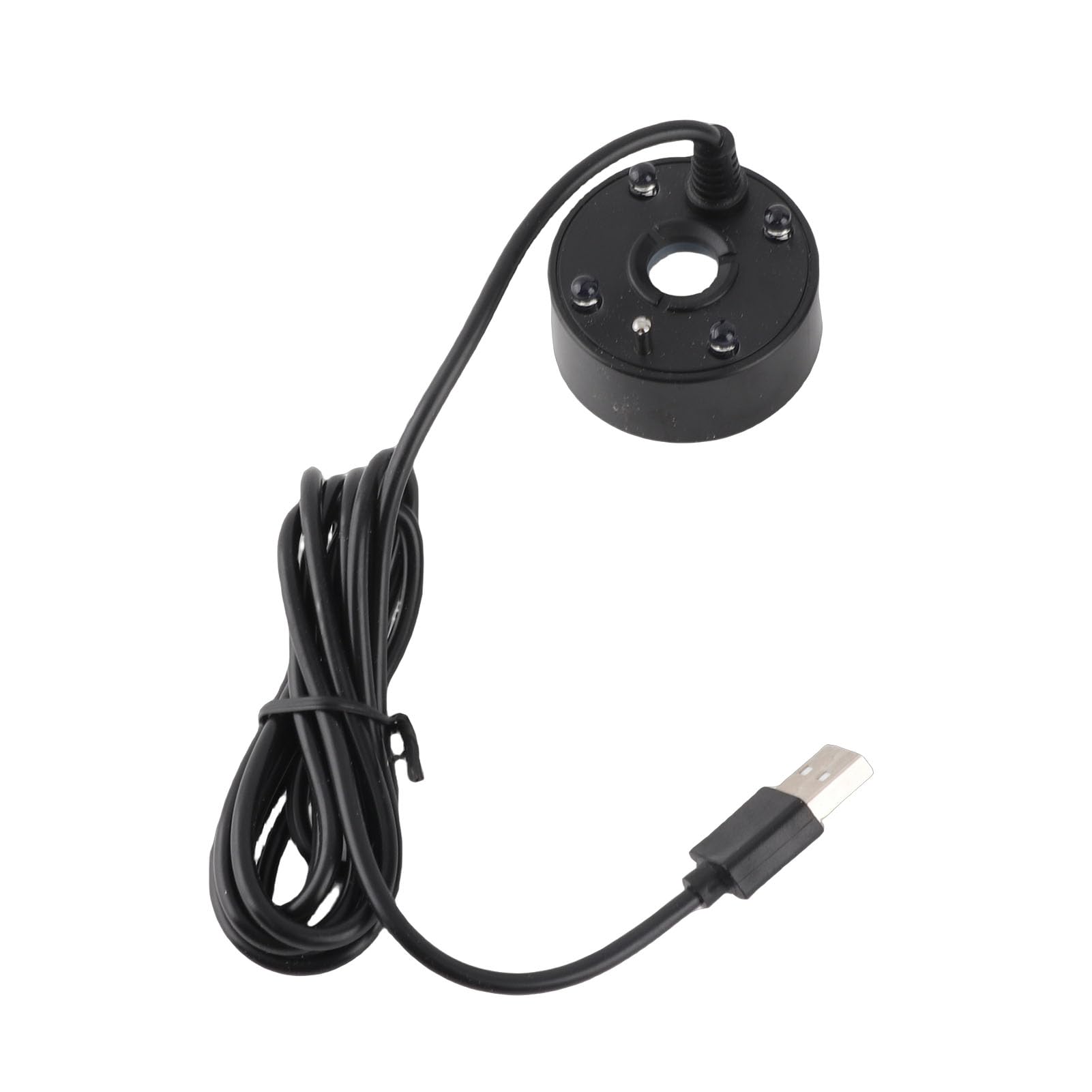 Pond Fogger Small Fog Maker Machine USB Colorful LED Lights Atomizer for Fish Water, Mist Maker with Long Cable Design (Black)