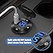 12V USB Car Socket Round USB C 12V Outlet, 3-Port Marine Fast Charger Waterproof Cigarette Outlet Replacement Aluminum with Switch & Voltmeter, Suitable for Boat Golf Cart RV Motorcycle Truck