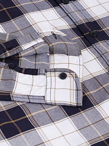 Image of Dennis Lingo Men's Checkered Slim Fit Casual Shirt with Full Sleeves & Spread Collar
